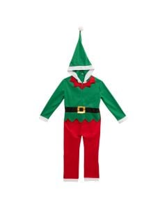 Santa costume for children, red with green, universal size