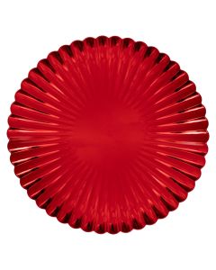 Pjate dekor Christmas, PP, embelsira, ngjyre e kuqe, D. 33 x H. 1,8 cm