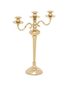 Candle holder, Christmas, metallic, gold color, 50 cm
