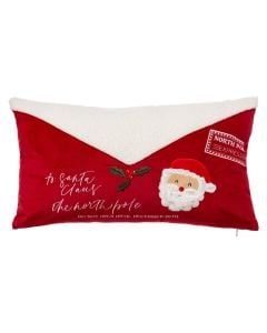 Jastek dekorativ, Christmas Santa Letter, poliester, L. 30 x P. 12 x H. 50 cm