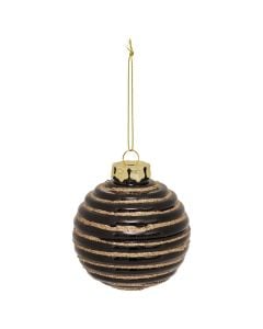 Sfere dekoruese, plastike, ngjyre e zeze me gold, D 8 cm