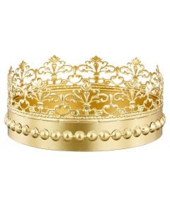 Kurore dekoruese me motive Christmas, metalike, ngjyre gold, masa L