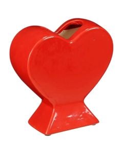 Vazo dekoruese me motive Christmas, Zemer e kuqe, l15xw6xh15,5cm