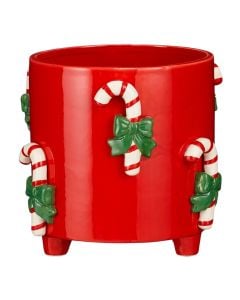 Vazo dekoruese me motive Christmas, Candy Cane, h18xd21cm