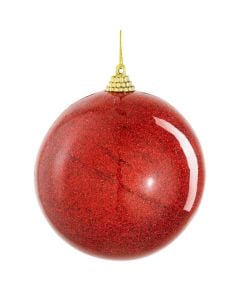 Sfere dekoruese, plastike, ngjyre e kuqe, D10 cm