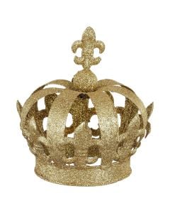 Objekt dekoruese me varje, kurore, ngjyre gold, h18xd16cm