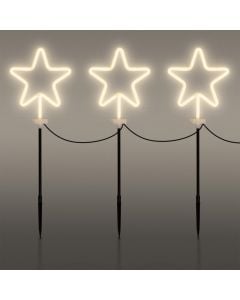 Garden light with Christmas motifs, IP44, Neon, warm lighting