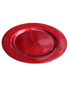 Christmas decorative plate, red color, 33 cm