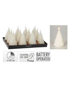 LED candle with battery, white color, 17 cm