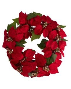 Christmas decorative wreath, Poinsettias, 45 cm