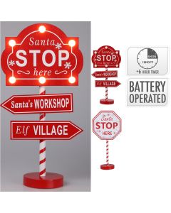 LED room decoration, Stop, 20x10x40 cm, 2x AAA batteries