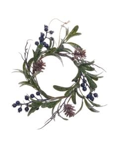 Christmas decorative wreath, pine and blueberry, 20 cm