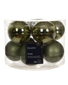 Decorative sphere (pk18), glass, green color, D6 cm