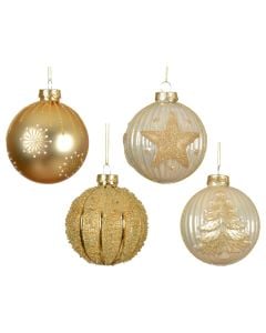 Decorative sphere, glass, gold color, D8 cm