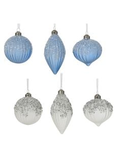 Decorative sphere, glass, pink and blue color, D8 cm