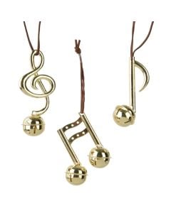 Decorative object, Christmas, music, gold color, L.4.5cm x W.4.5cm x H.10cm