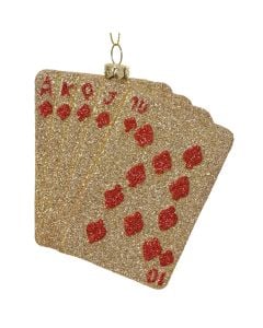 Objekt dekorues me varje, Poker, gold me te kuqe, L.10cm x W.2cm x H.11cm