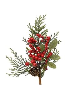 Dege dekorative Christmas, Jeshile me berry, L.6cm x W.10cm x H.26cm