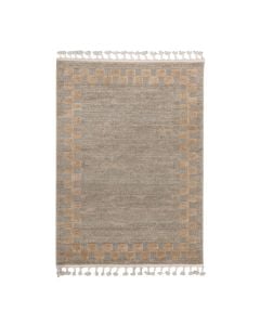Quincey carpet, with fringe, polypropylene, sage/gold, 133x190 cm