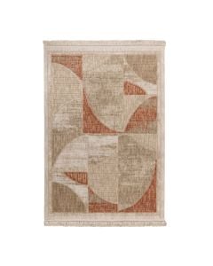 Bella carpet, polyester, terracotta/cream, 133x190 cm
