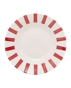 Pjatë supe Cherry, porcelan, e bardhë/e kuqe, Dia. 20.2 x H 4 cm