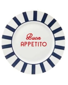 Pjatë servirje Della Pasta, porcelan, e bardhë/blu, Dia. 26.9 x H 2.1 cm