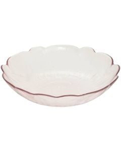 Fleur de Rose bowl, glass, white/pink, Dia. 26 x H 7 cm