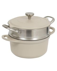 Tenxhere gatimi me avull Cocotte, alumin, bezhë, Dia. 24 cm