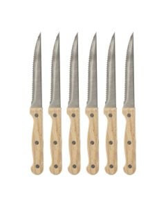Thikë mishi Wooden (PK6), inoks, ngjyrë argjendi/natyrale, 21.3 cm