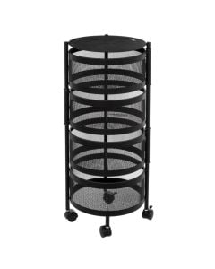 Raft organizues me 4 kate, çelik, e zezë, Dia. 31 x H 71.5 cm