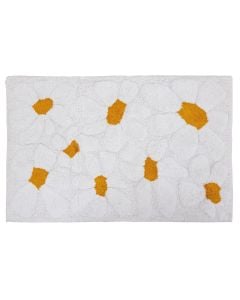 Rrugicë Daisy, pambuk, e bardhë, 60x90 cm