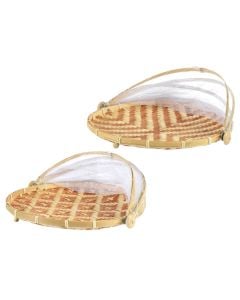 Mbrojtëse për ushqime, bambu, natyrale, Dia. 35 x H 22 cm