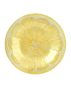 Tella serving plate, glass, yellow, Dia. 41 x H 5.5 cm
