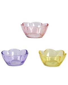 Fleur bowl, glass, assorted colors, Dia. 8.9 x H 4 cm