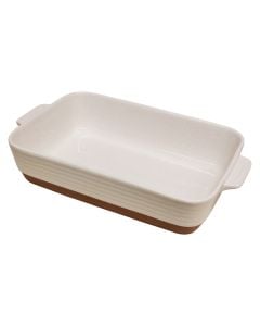 Tavë furre, qeramike, e bardhë/e kuqe, 40x23.5x8.5 cm