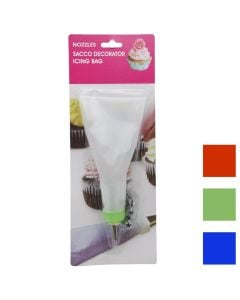 Filling cream cone for cakes with 3 heads, plastic, white/red, 28x16.5 cm
