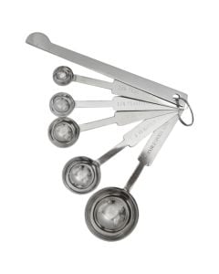 Measuring cup, stainless steel, silver color, 6 pcs