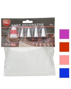 Kone kremi mbushëse për ëmbëlsira me 5 koka, plastike, e bardhë, 28x16.5 cm