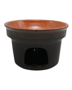 Bagnacauda sauce warmer, ceramic/terracotta, black/orange, Dia. 14 cm