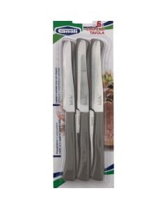 Table knife Allegra (Pck6), stainless steel/plastic, silver color/taupe, 22 cm