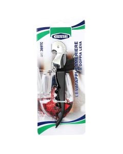 Hapëse për shishe vere/birre, inoks/plastike, ngjyrë argjendi/e zezë-bordo, 12.2 cm