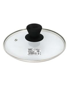 Kapak për tenxhere Prima Home, qelq/plastike, transparente/e zezë, Dia. 20 cm