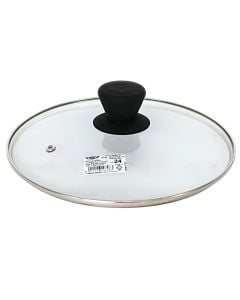 Kapak për tenxhere Prima Home, qelq/plastike, transparente/e zezë, Dia. 24 cm