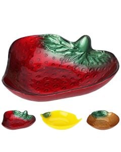Fruit-shaped bowl, glass, assorted colors, Dia. 15 cm