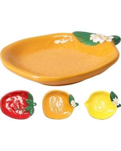 Fruit-shaped bowl, dolomite, assorted colors, 20x15 cm