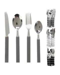 Set servirje lugë/pirunj (PK16), inoks, ngjyrë argjendi, Dia. 10 x H 23 cm