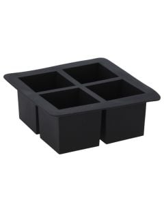 Formë akulli katrore, elastomer termoplastik, e zezë, 15.5x15.5x6 cm