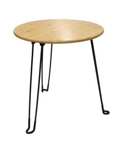 Coffee table, wood, natural, Dia. 44.5 x H 46 cm
