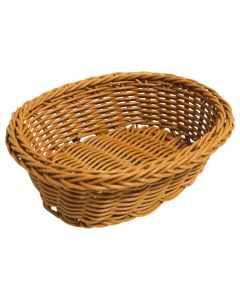 Oval bread basket, polypropylene, light brown, 18x15.5x5.5 cm