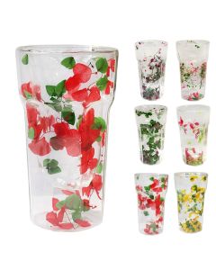 Juice glass, glass, multicolored, Dia. 8 x H 14.5 cm